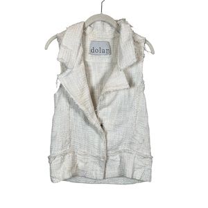 Anthropologie Dolan Textured Raw Edge Boho Vest in Cream Women's S